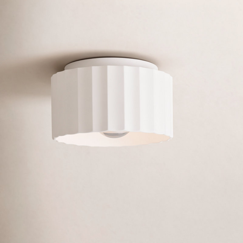 Colgate Outdoor Flush Mount, Gloss White, 5" H x 8" W x 8" D