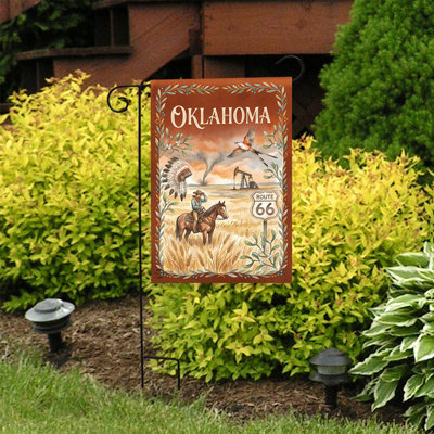 Oklahoma State Pride Garden Flag 12x18
