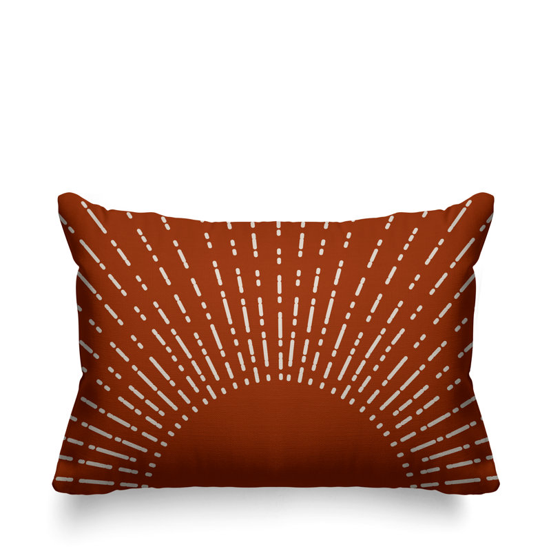 Coussin intérieur / extérieur Sunny Boho Starburst, Orange
