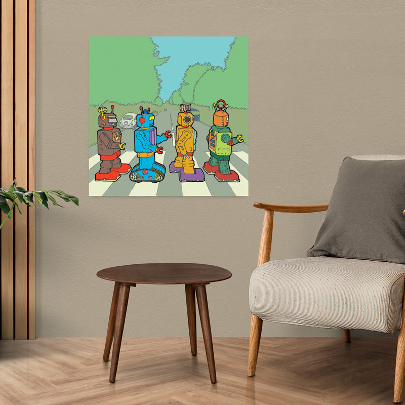Abbey Road Bots, art urbain contemporain abstrait, H 24 po x l 24 po