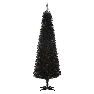 Arbre de Noël artificiel 6 pi avec 390 branches et support en plastique HOMcom - noir