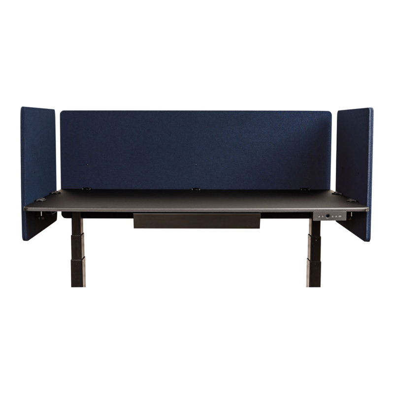 Cool Gray Acoustic Desk Divider with Clamp-On Design