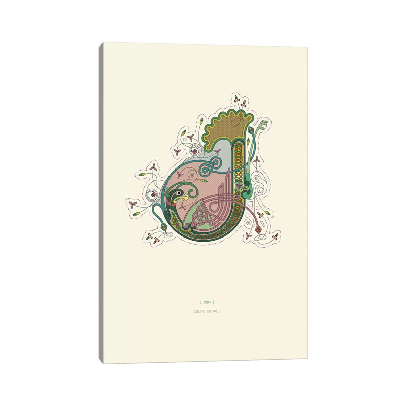 J Celtic Initial 1 Piece Wrapped Canvas Wall Art, 152.5 cm H x 101.5 cm W