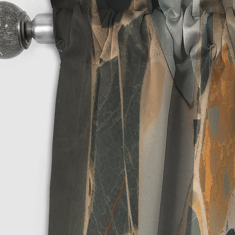 Huckins - Rideau à carreaux - Rideau abstrait occultant - 1 panneau, L 52 po x L 90 po