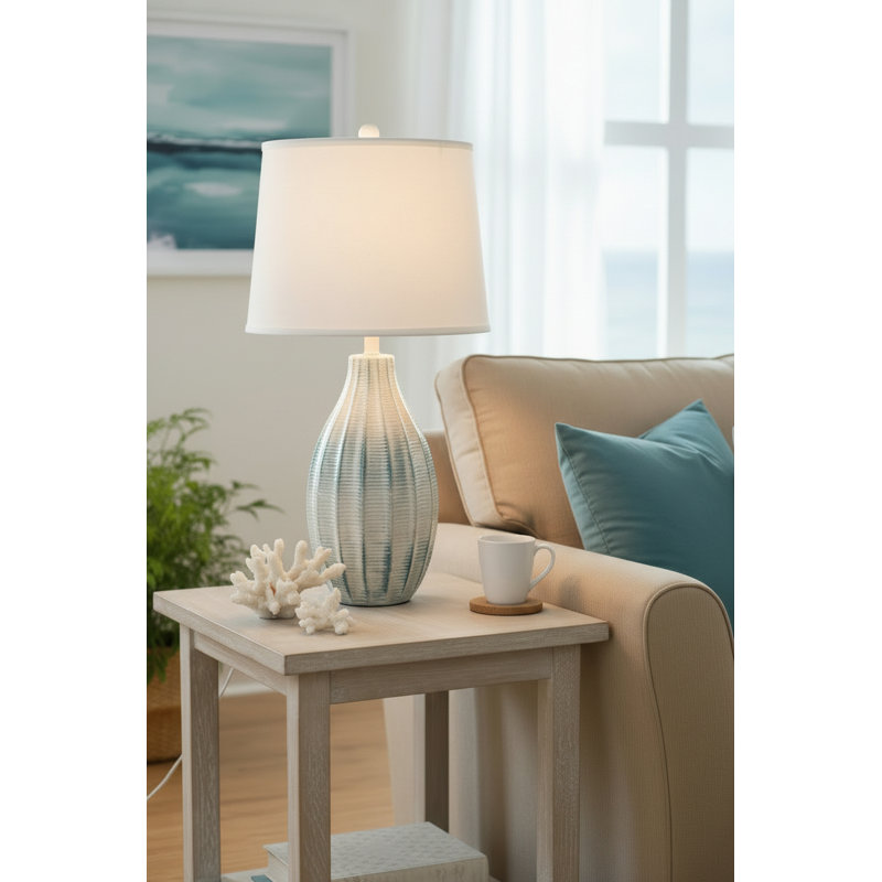 Lampe de table Nude / Tide, Blanc / Bleu / Brun clair