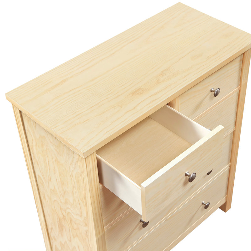 Meuble de rangement 5 tiroirs 5 tiroirs en bois naturel avec finition pin naturel