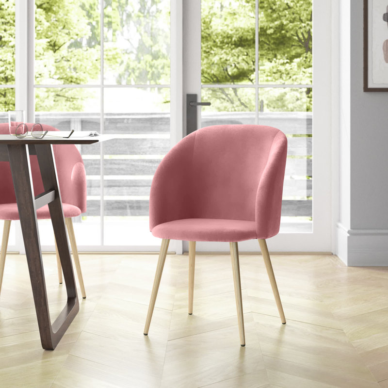 Atlas 50cm H Polyester Blend Upholstered Side Chair, Rose