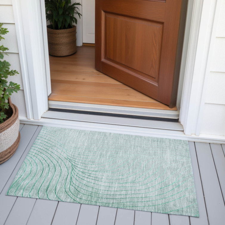 Tapis menthe Xhevrie intérieur / extérieur lavable à la machine