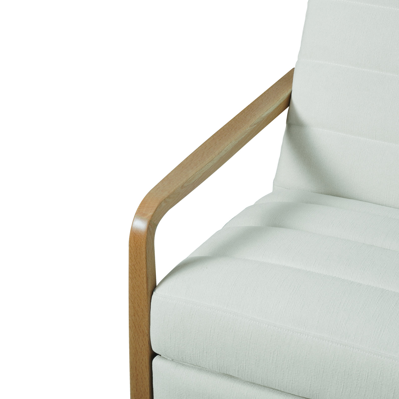 34" Solid Wood Manual Recliner, White