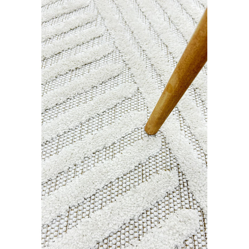Tapis intérieur / extérieur en coton / polyester tissé à la machine Lladira, Tapis de couloir 2 pi 7 po x 13 pi 1 po