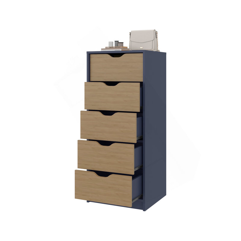 Commode 5 tiroirs pour chambre de bébé et chambre à coucher - Rangement moderne peu encombrant