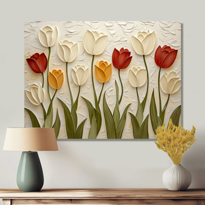 Red Beauty Of The Tulip Meadow - Tulip Wall Art Living Room