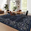 Tapis antidérapant lavable à la machine pour le salon Bordure florale à motif vieilli rétro-1709253474