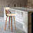 Azize Swivel Counter or Bar Height Armless Bar Stool with Footrest in Faux Leather and Wood-1616360533-1616360532