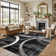 Arnaldur Geometric Black/Gray/White Area Rug