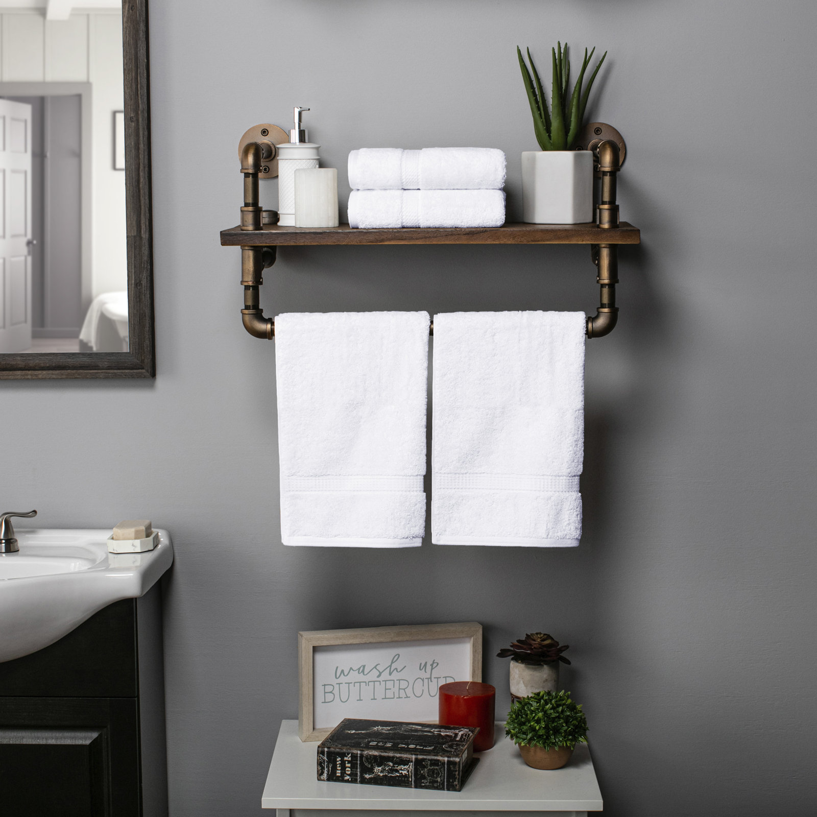 Egyptian Cotton Hand Towels, White
