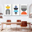 Multicolore géométrique abstrait V, reproduction d'art sur toile-104960321