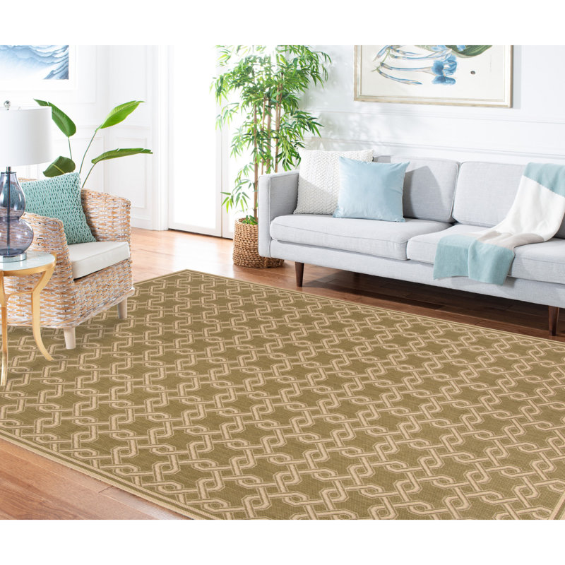 Tapis d'intérieur / extérieur à motif géométrique Martha Stewart, Rectangle 6 pi 7 po x 9 pi 6 po