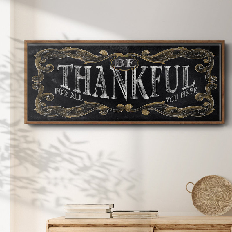 Be Thankful- Framed Canvas, 20" H x 50" W