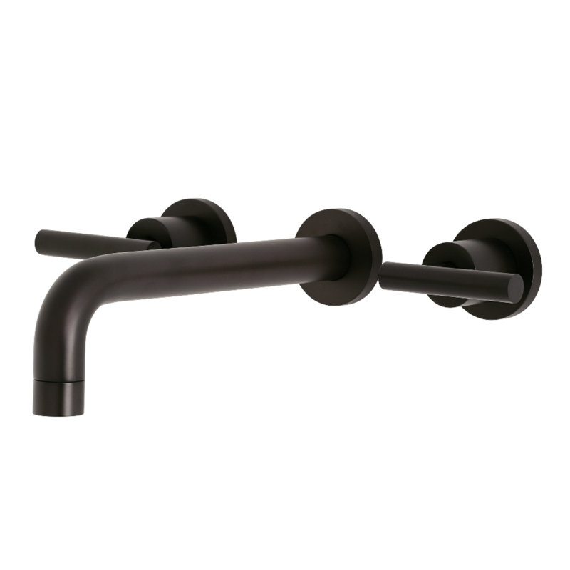 Kingston Brass Manhattan Two-Handle 3-Hole Wall Mount Roman Tub Faucet, Oil Rubbed Bronze