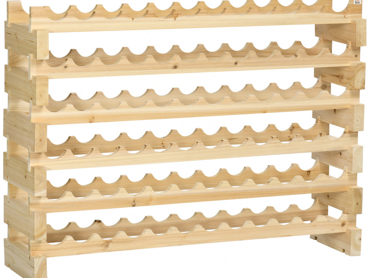 Millwood Pines Durso 72 Bottle Floor Wine Bottle Rack Brown | Wayfair