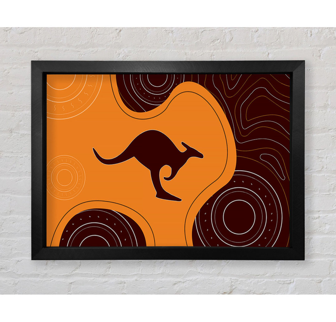 Gerahmter Kunstdruck Aboriginal Kangaroo 3