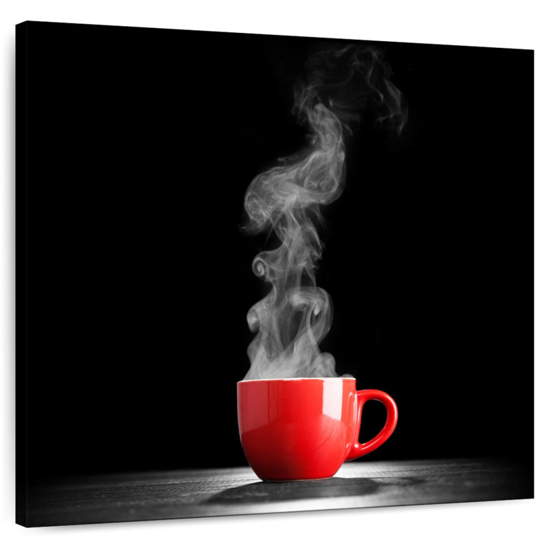 Yarlin fumant une tasse de café, H 24 po x l 24 po