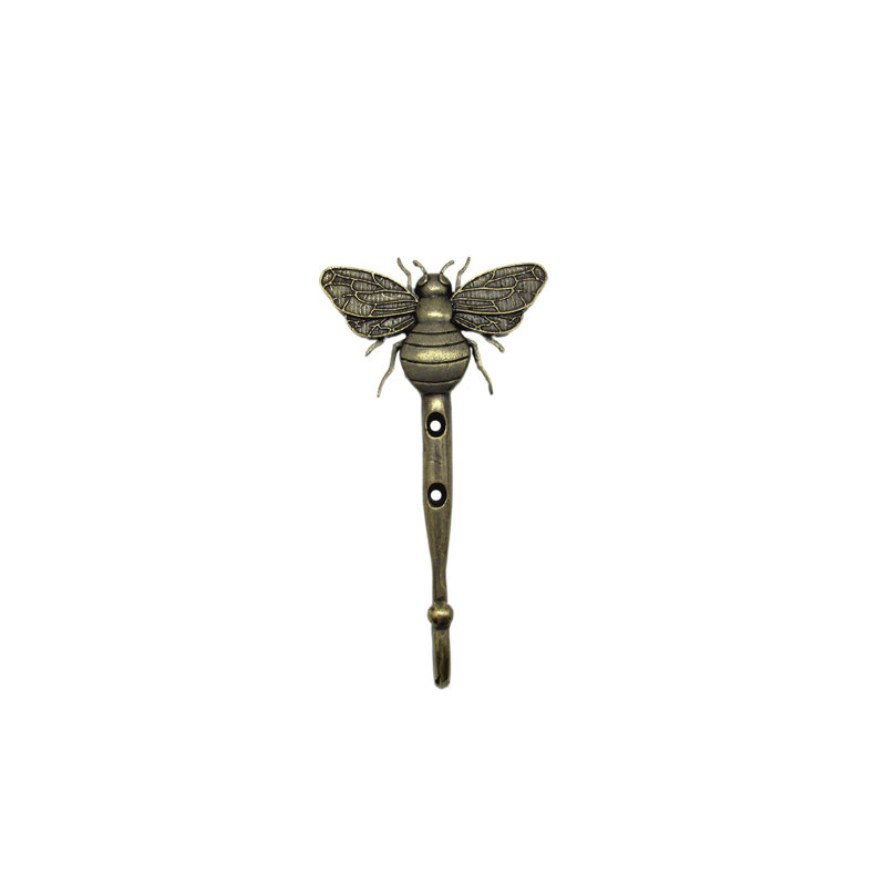 Bee Wall Hook, Brass Ox