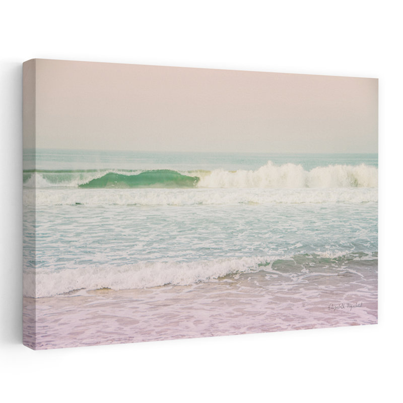 Morning Wave II bleu côtier blanc plage brun, H 24 po x l 16 po