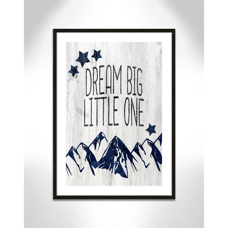 Adhésif décoratif «Dream Big Little One», H 34,5 po x l 24,5 po x P 1,18 po, Encadré de boîte à grain de bois noir