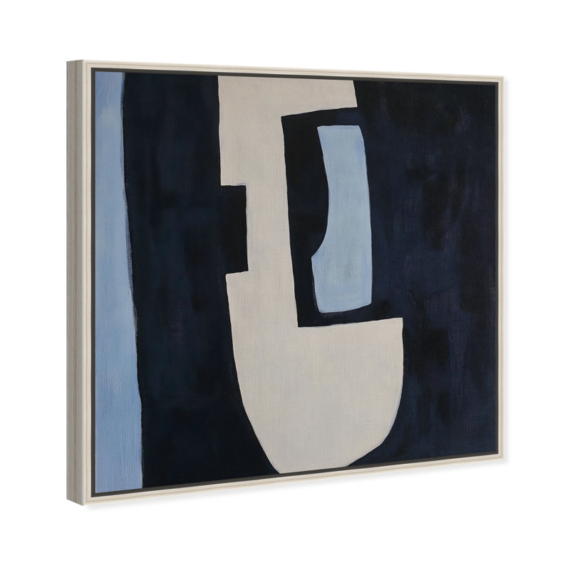 Contours of Silence II Canvas Abstract Print by Oliver Gal, Black Frame, 12 x 12, 17"H x 17"W, Silver Frame
