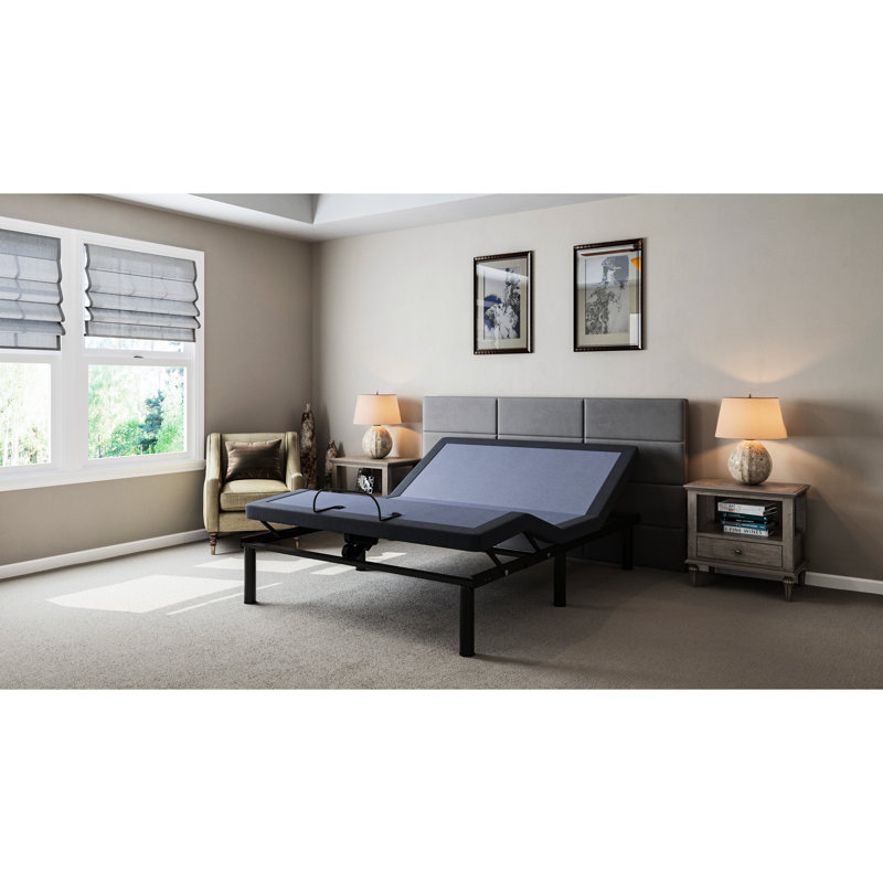Base de lit grand ajustable Bt2000 - Performance de configuration des positions de portée, télécommande sans fil, mémoire programmable, tête et pied réglables, capacité de 850 lb, retour à la touche plate