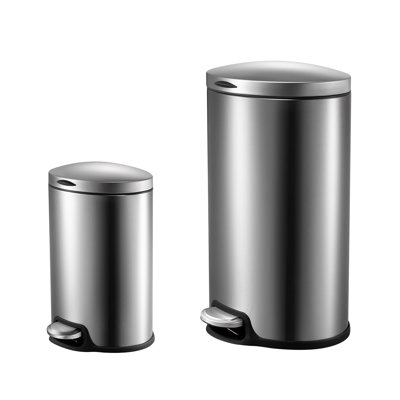 Ensemble de 2 poubelles à pédale 2 pièces 10,5 gallons et 3,2 gallons