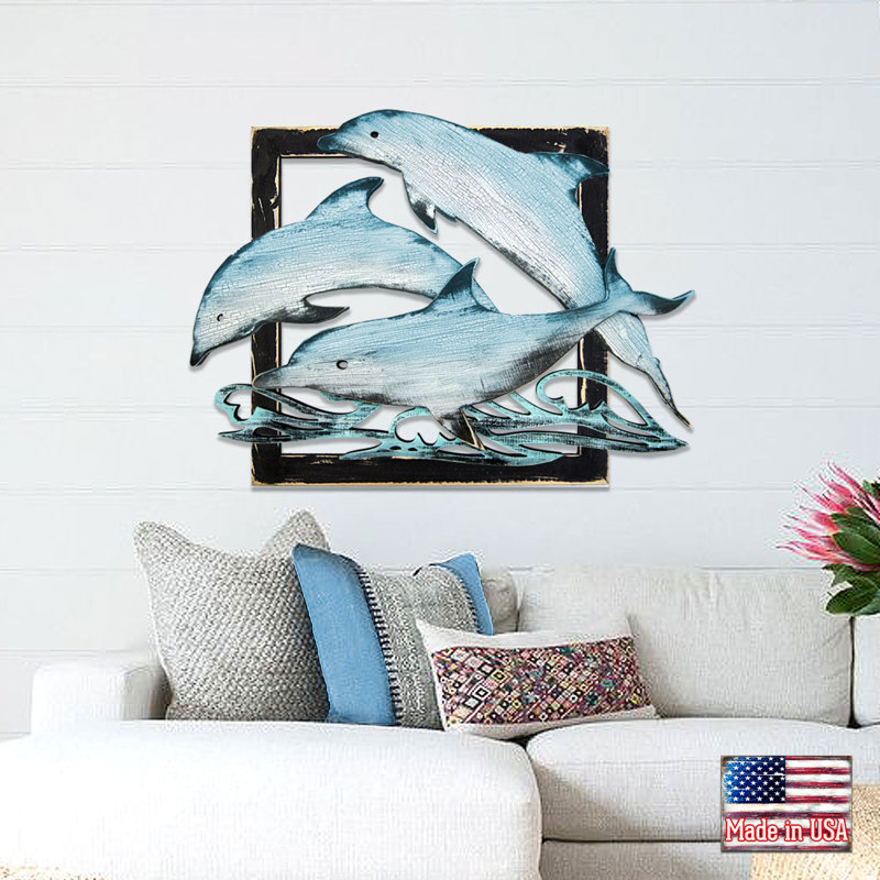Handmade Coastal Wall Decor on Wood, 26" H x 18" W