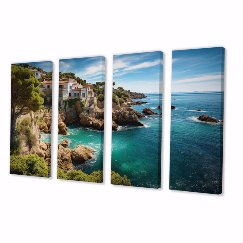 Espagne, Méditerranée, sérénité I sur toile, reproduction de 4 pièces