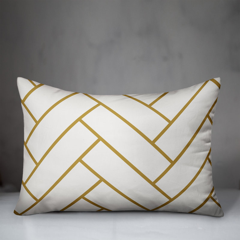 Abstract Outdoor Throw Pillow, Yellow