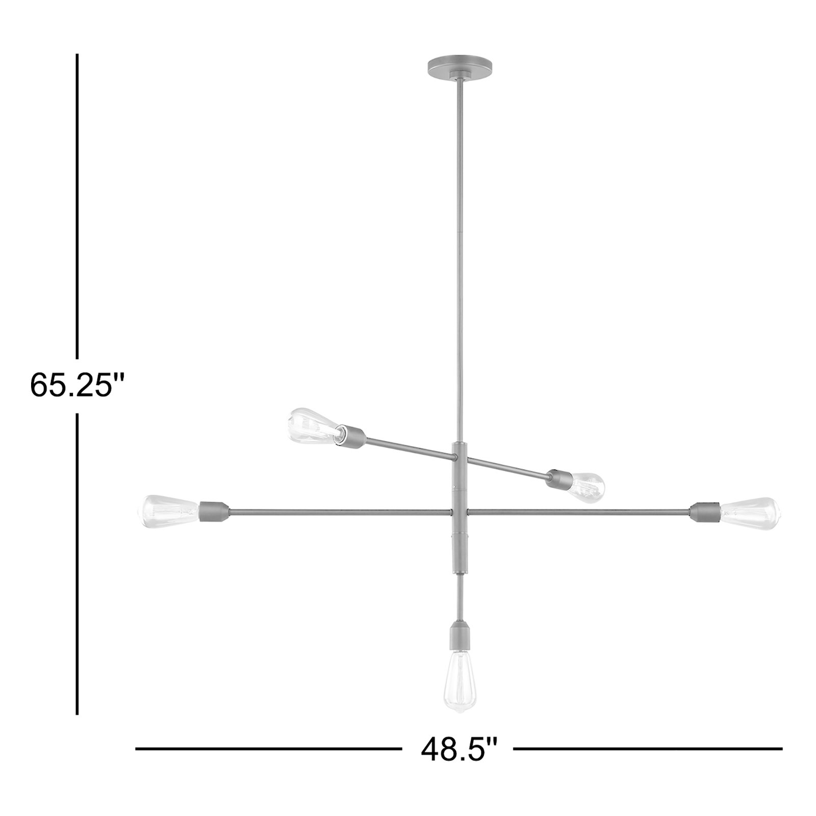 Allman 5 - Light Dimmable Chandelier, Midnight Black