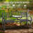 Outdoor Metal Garden Bench 59" Patio Bench With Built In Table Park Bench, Outside Bench Weather Proof Front Porch Bench, 500lbs, Gray