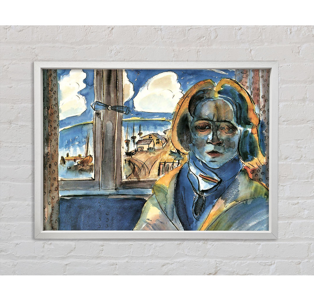 Walter Gramatte Girl At The Window Sonia - Einzelner Bilderrahmen Kunstdrucke auf Leinwand