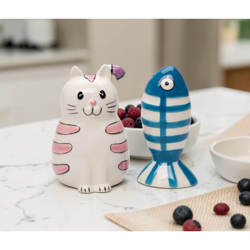 Cat And Fish Salt And Pepper