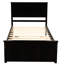 Lit plateforme simple avec 2 tiroirs coulissants en bois massif et roulettes pour une utilisation à long terme-2044491048