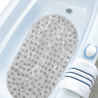 Tapis de baignoire antidérapant Athtub 35 x 68 cm, tapis de baignoire texturé à ventouses puissantes, tapis de douche double face antidérapant et inodore en PVC souple, tapis de sécurité anti-chute pour petite baignoire, idéal pour les personnes âgées et les enfants lors de la rénovation de salle de bain ou de la fête du Travail.