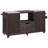 66.5" Outdoor Kitchen Island for Big Green Egg Grills, Solid Wood Outdoor Grill Cart for Tabletop Grill with Stainless Steel Top, Drawer, Compatible with Large Big Green Egg, Kamado Joe-Dark Brown-1801894710