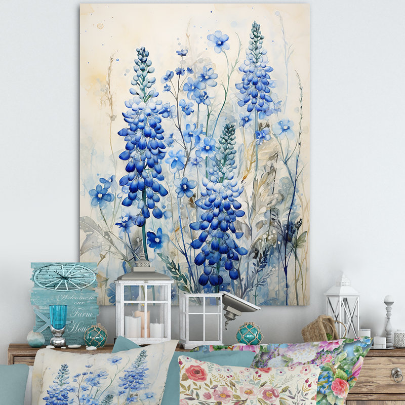 Magical Blue Bonnets Meadows sur toile, H 32 po x l 24 po x P 1 po