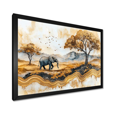 Éléphant d'Afrique majestueux dans les prairies II - art mural éléphant pour le salon