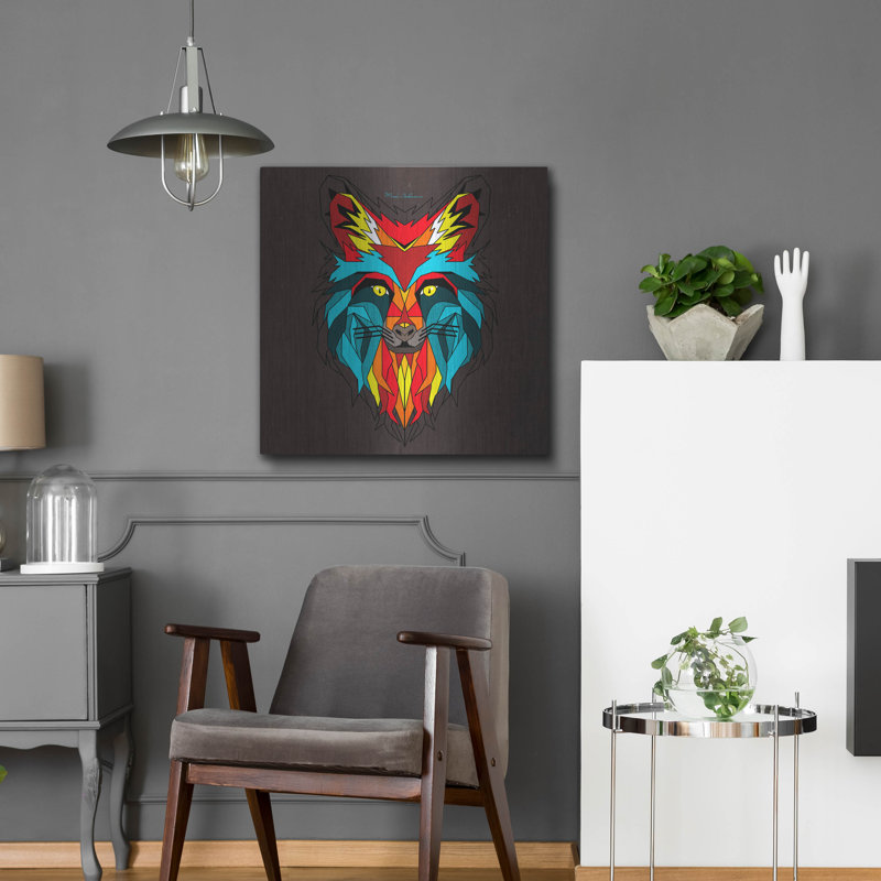 "Fox 3" par Mark Ashkenazi sur métal, H 24 po x l 24 po
