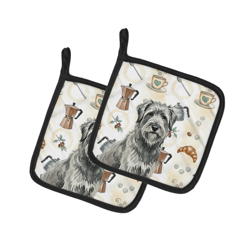 Paire de porte-cafetières gris Briard
