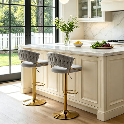 Christal Swivel Upholstered Adjustable Height Counter Stool