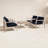 Amina Solid Acacia Wood 4-Person Conversation Set