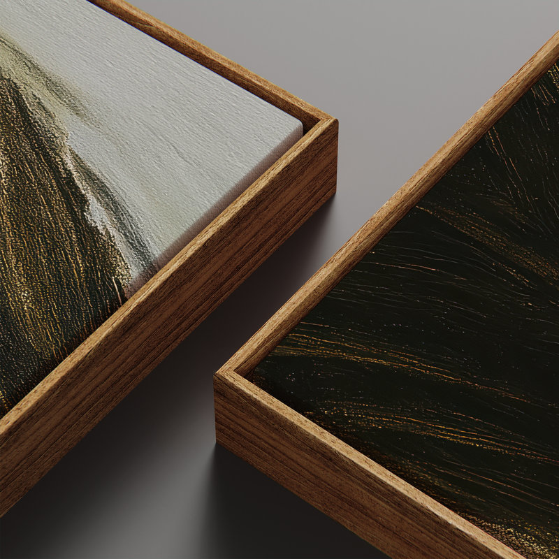 «Vintage Landscape Wall Art», ensemble de 2 toiles encadrées 20 x 60 pouces, Naturel